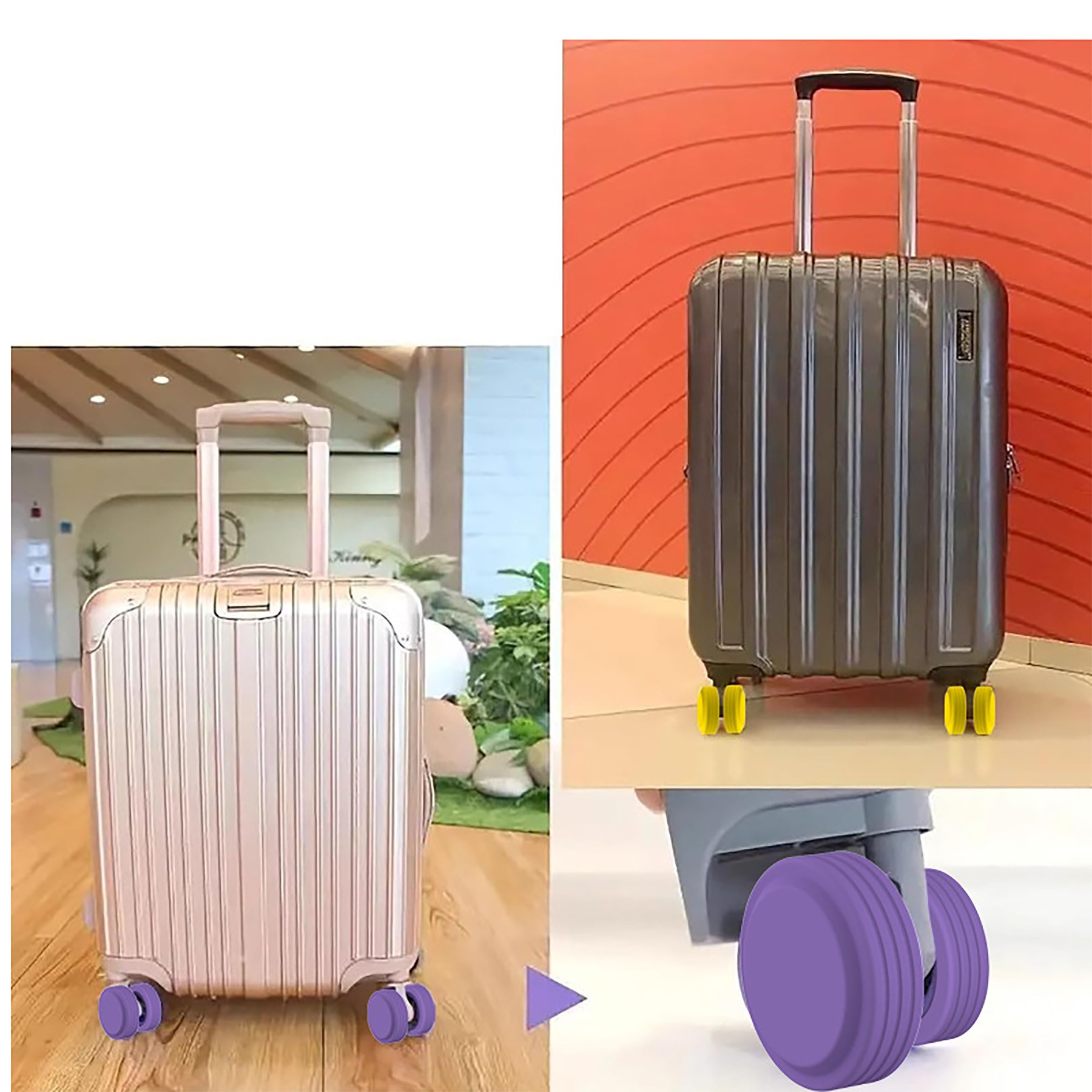 Pack Of 8 All-Inclusive Silicone Luggage Protectors 5