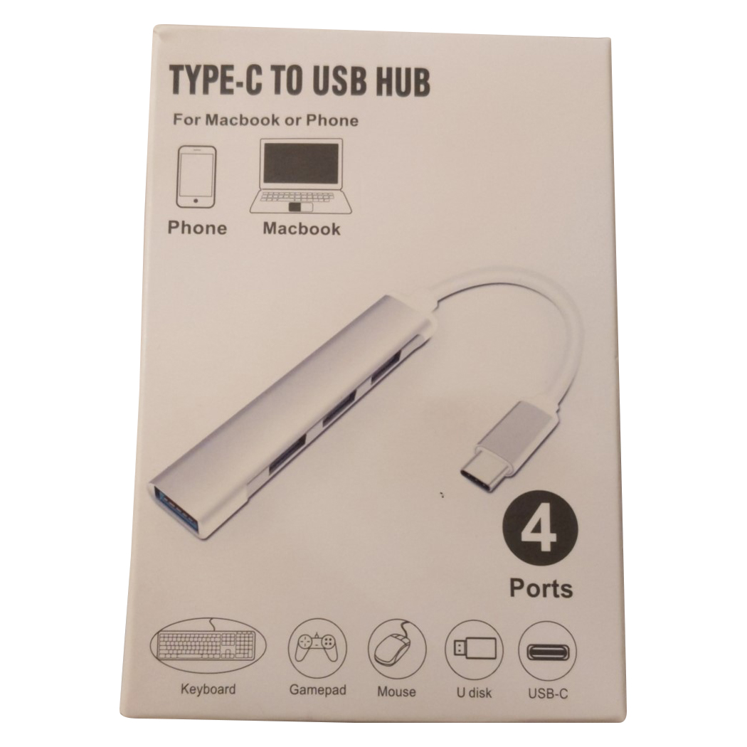 Ultra-Slim Type-C USB 3.0 Hub with 4 Ports – Compatible with MacBook 7