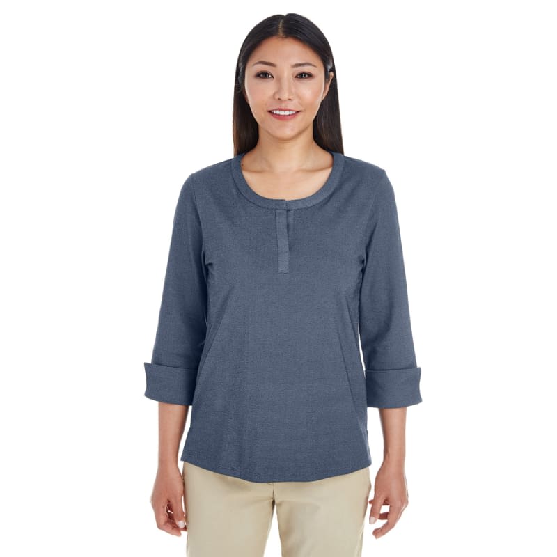 Devon & Jones Ladies' Central Cotton Blend Mélange Knit Top 4