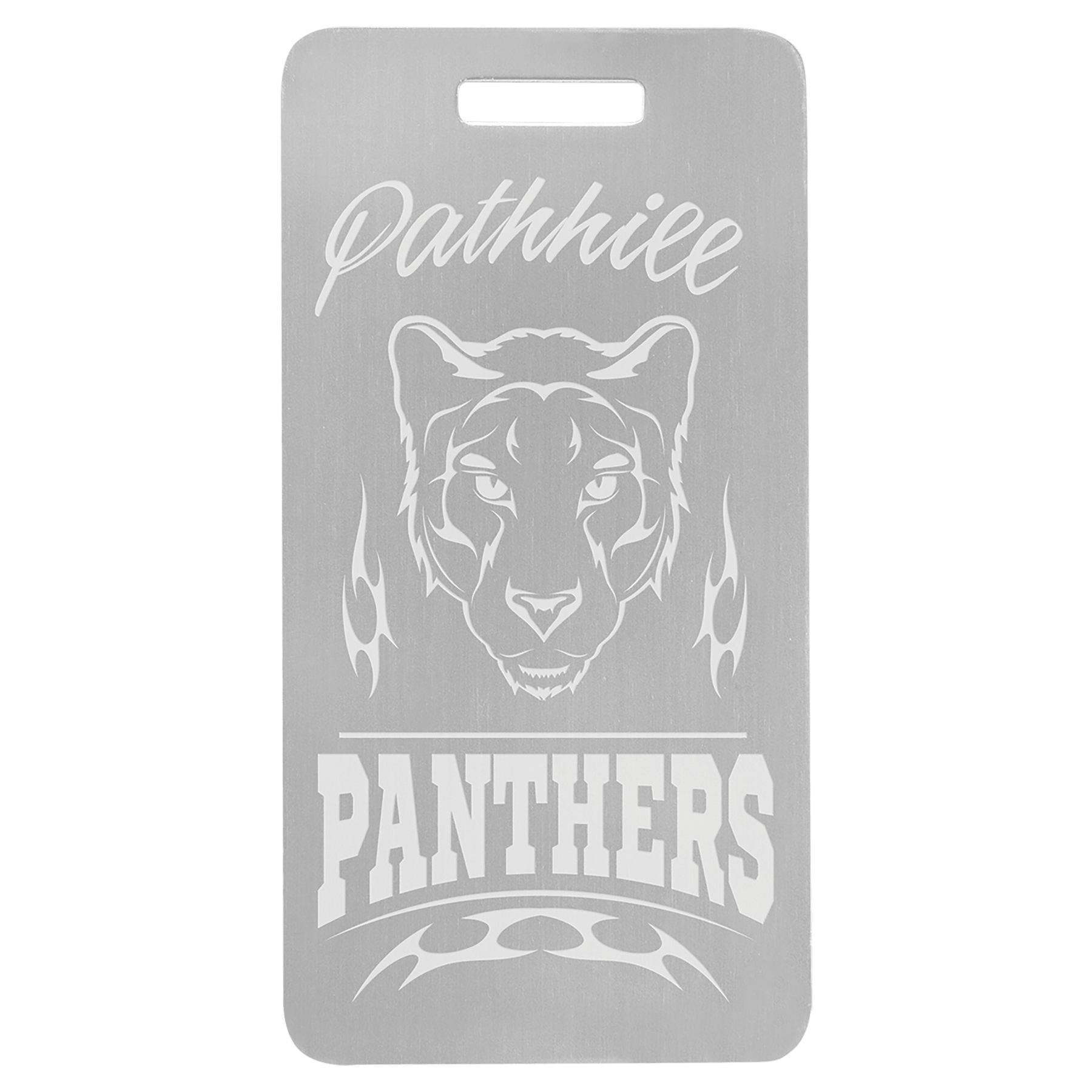 3 7/8" x 2" Silver Anodized Aluminum Luggage Tag 2