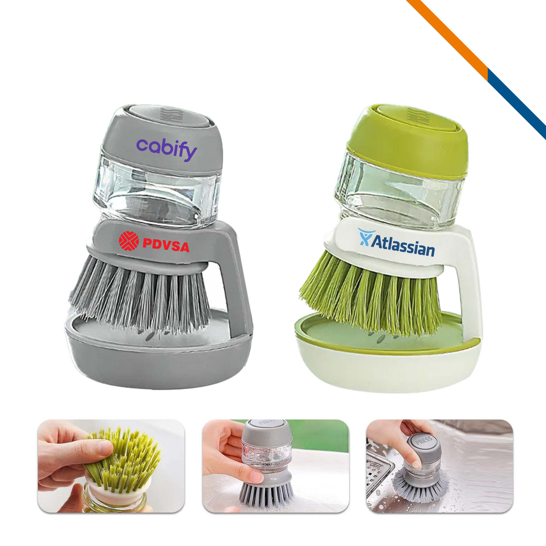 WashPop 2in1 Dish Soap Dispenser Pot Brush 2
