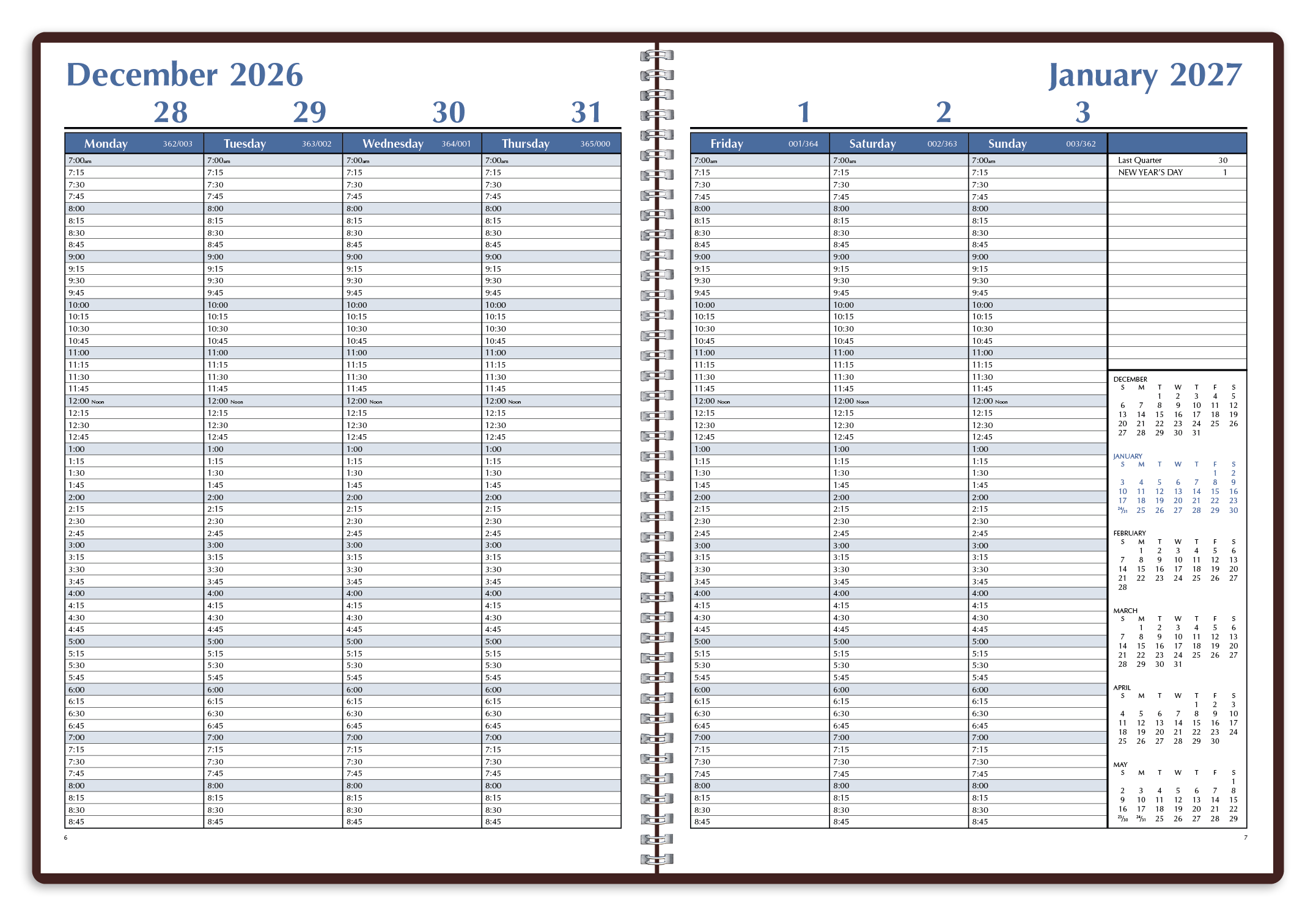 Triumph® Calendars Weekly Time Manager 77