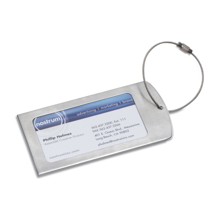 "Prestige" Brushed Metal Luggage Bag Tag 9