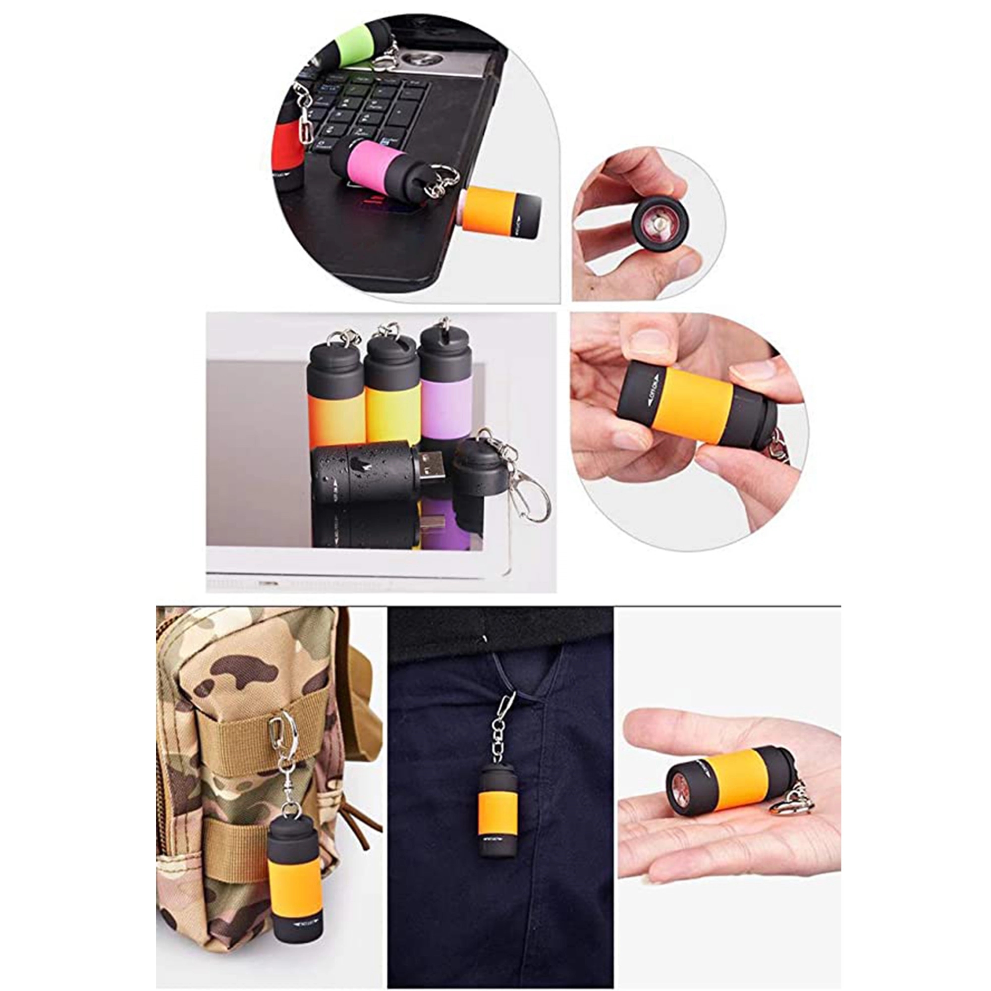Mini USB Charging Colorful LED Flashlight 2