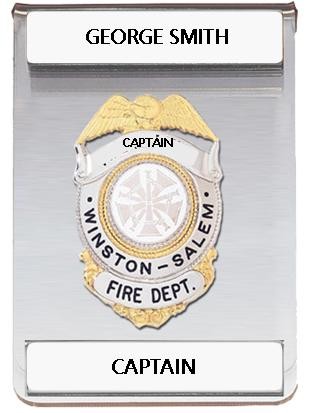 Acrylic Clear Pocket Badge with two plates. 1
