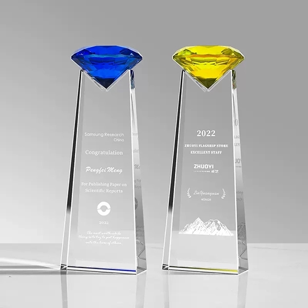 Apogee Blue Diamond Award Crystal 3