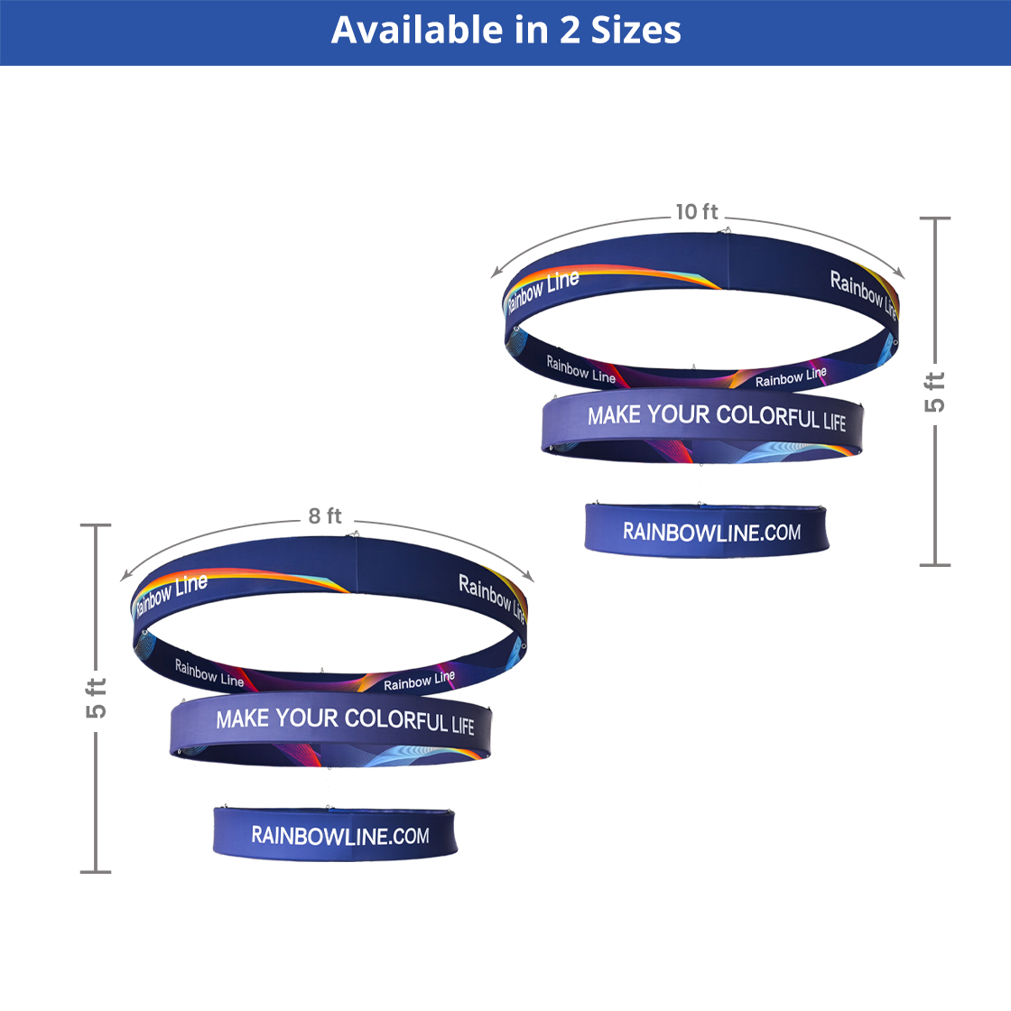 Skytube Tiered Circle Hanging Banners (8' x 4') Double Sided - Graphic & Hardware Combo 11