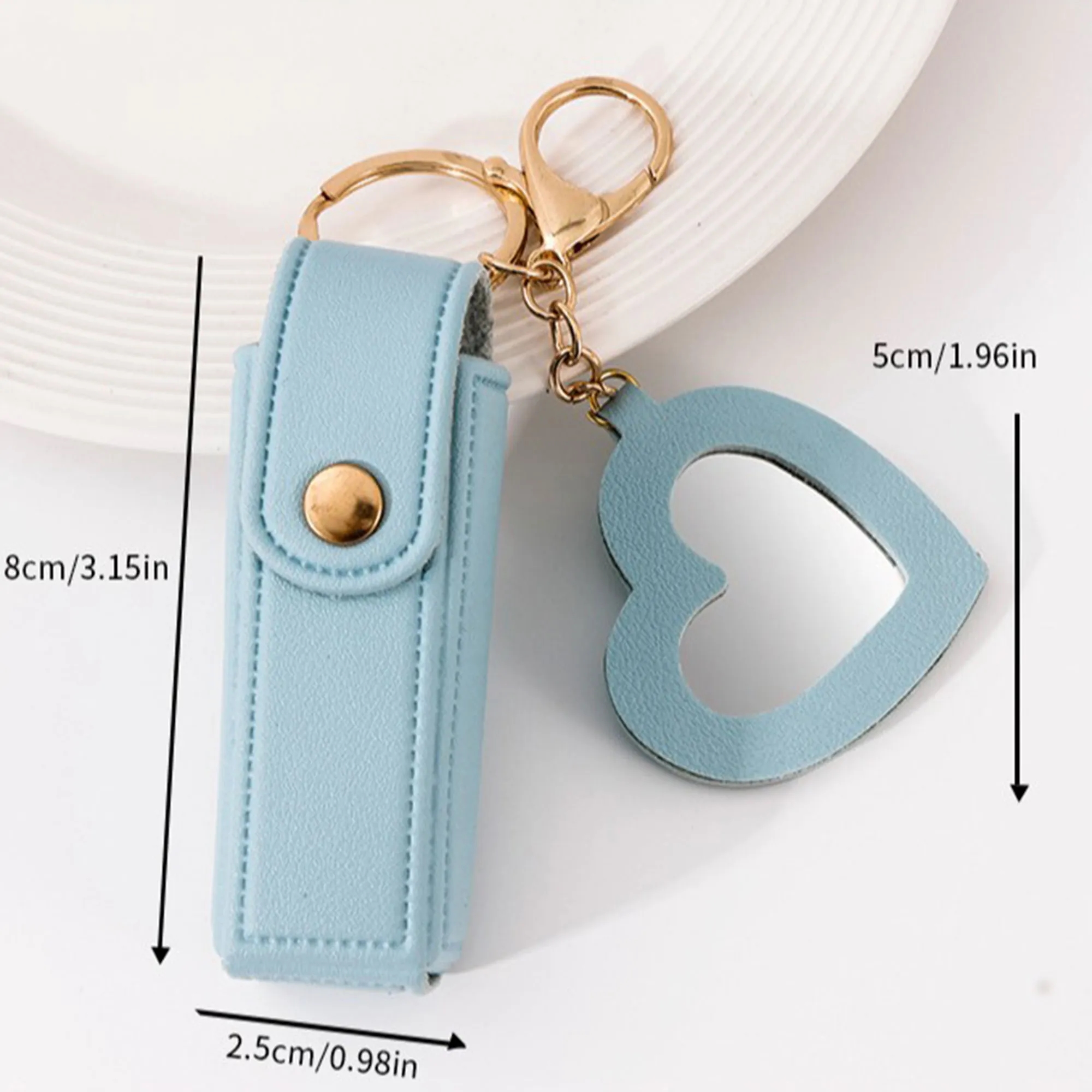 3 In 1 Mirror Lip Balm Pouch Keychain Set 7