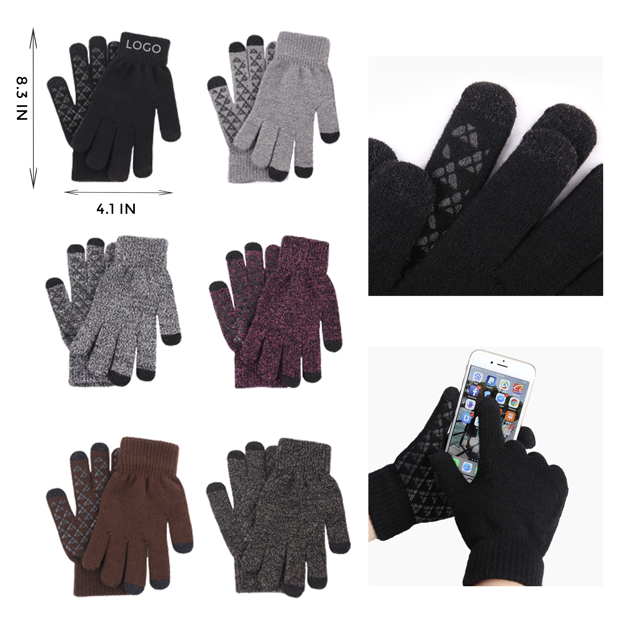 MOQ 10 PCS Cozy Touchscreen Thermal Gloves with Fluff Lining 2
