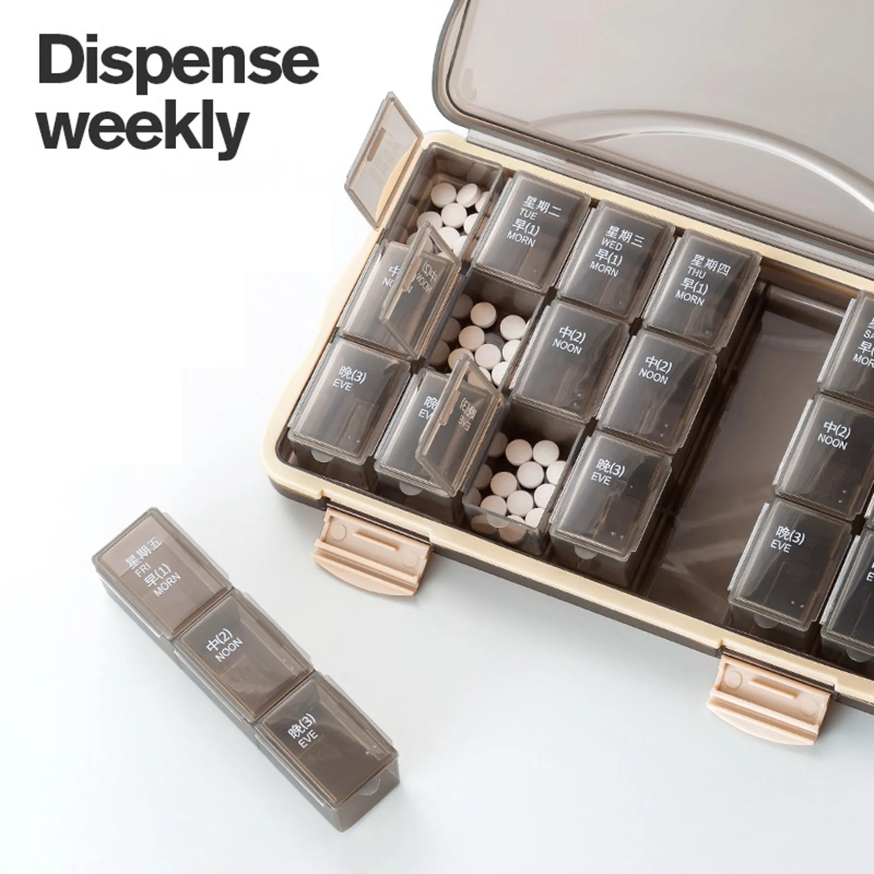 21 Grid Detachable Weekly Medicine Pill Box 8