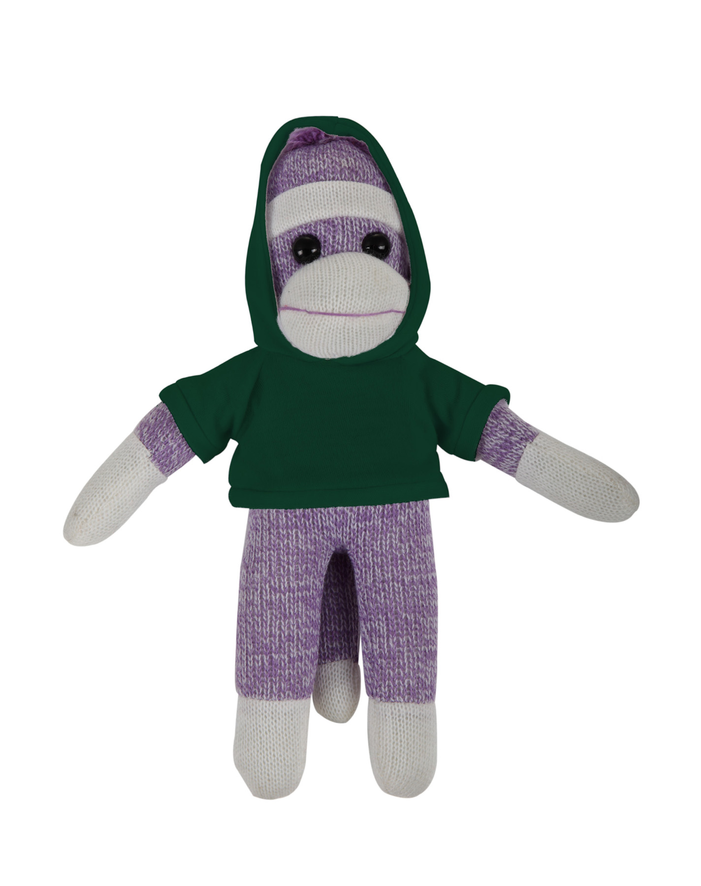 soft plush Purple Sock Monkey with hoodie 13