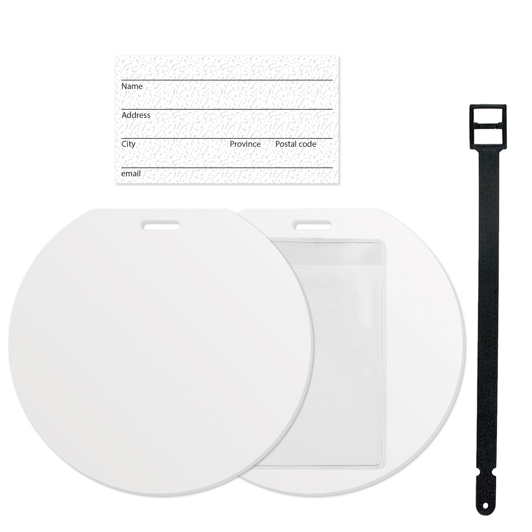 Slip-In Pocket Golf Bag Tag Stock Round Shape (4.813" dia) Full Colour Imprint