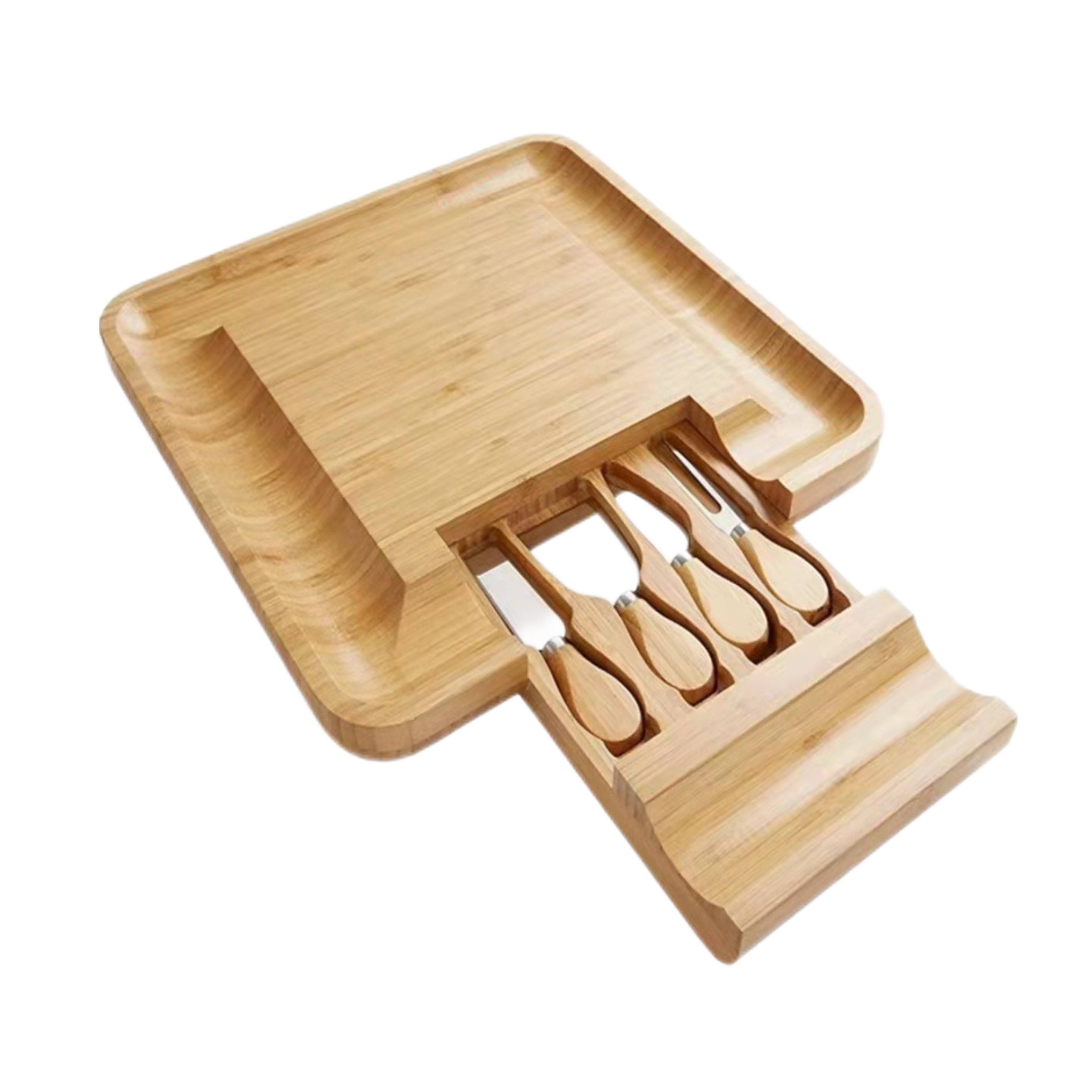 Square Bamboo Cheese Board Knife Set - OCEAN 6
