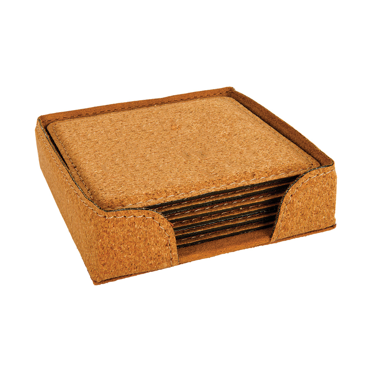 Agglomerated Cork Square 6-Coaster Set 3