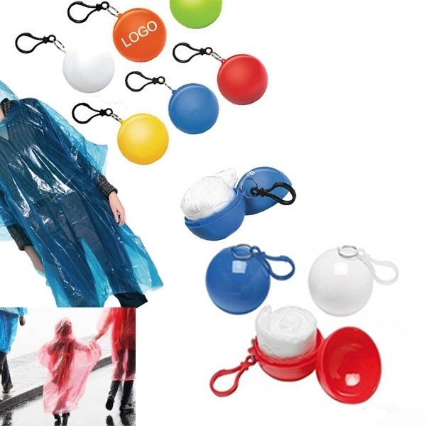 Disposable Rain Ponchos With Ball Shape Case 4