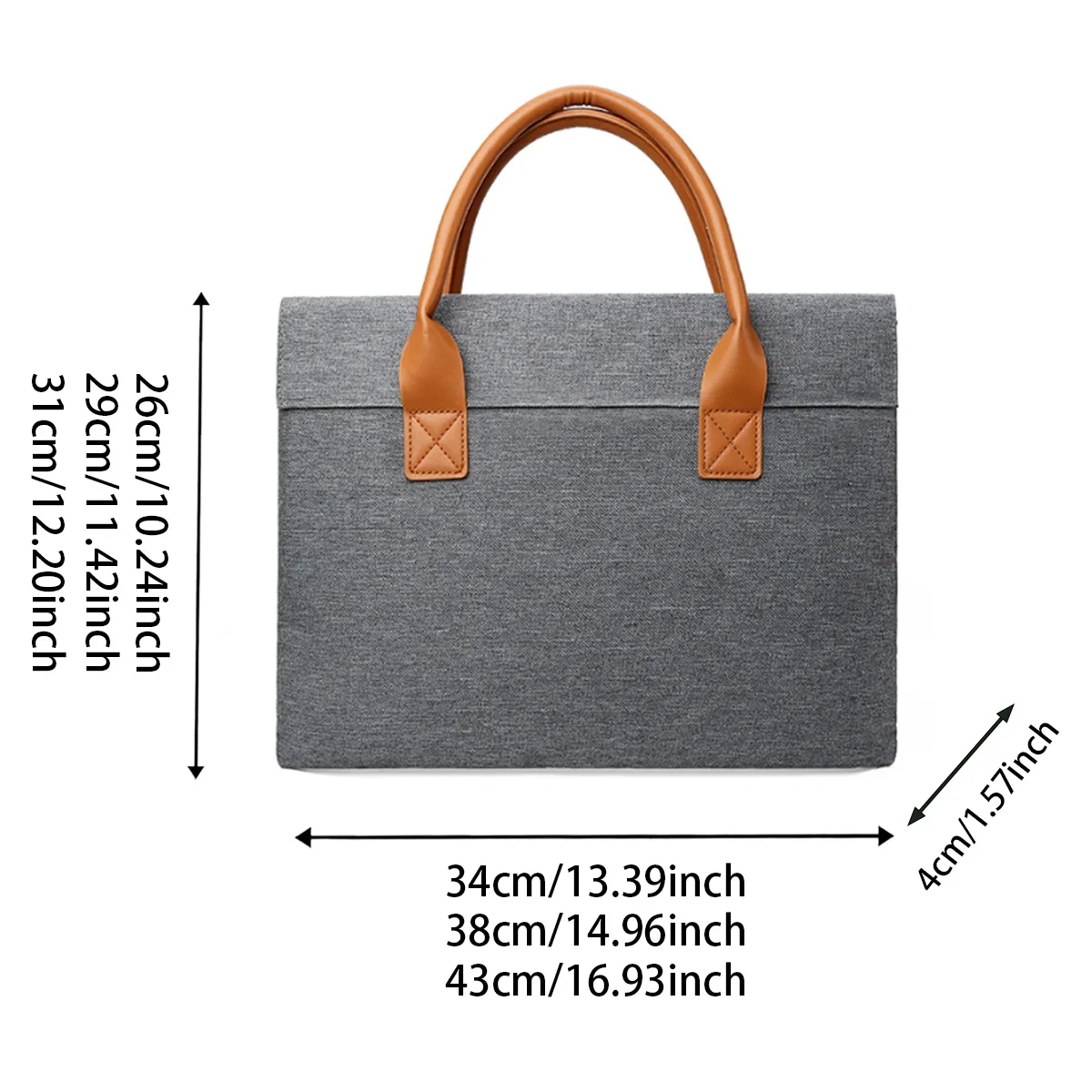 14" Business Laptop Handbag With PU Leather Handles 7