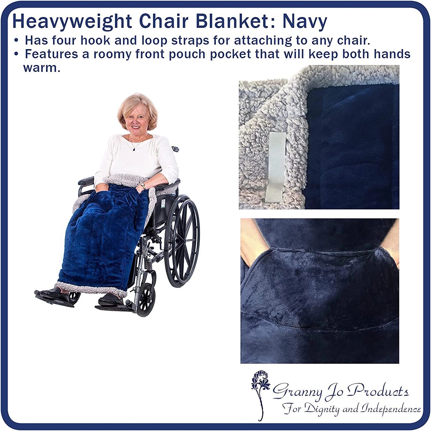 Heavyweight Wheelchair Blanket With Pouch For Adults 5