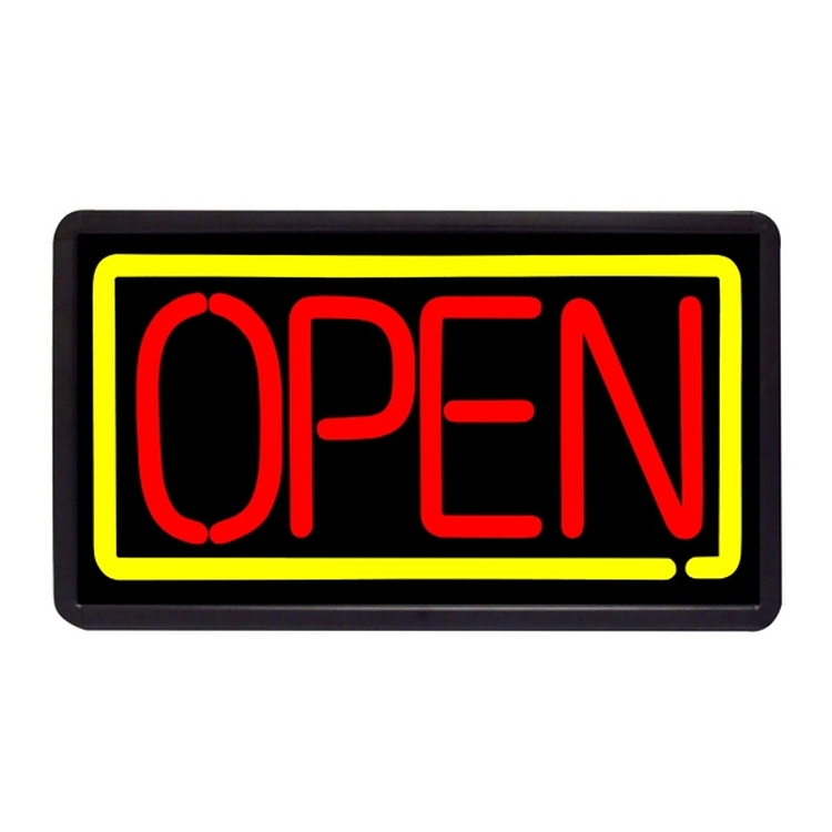 Open Sign 13" x 24" Simulated Neon Sign