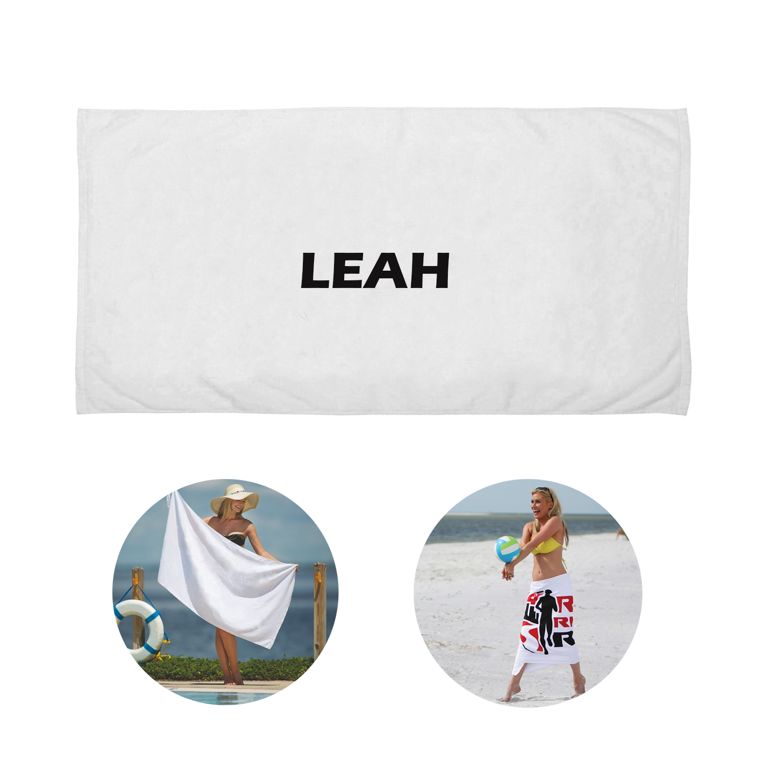 Jewel Collection White Beach Towel 1