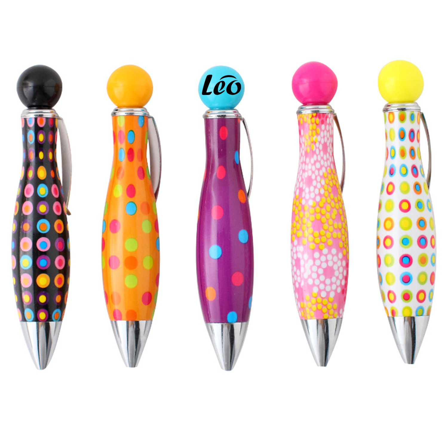 Ballpoint pen w/ six flower film short bowling balls