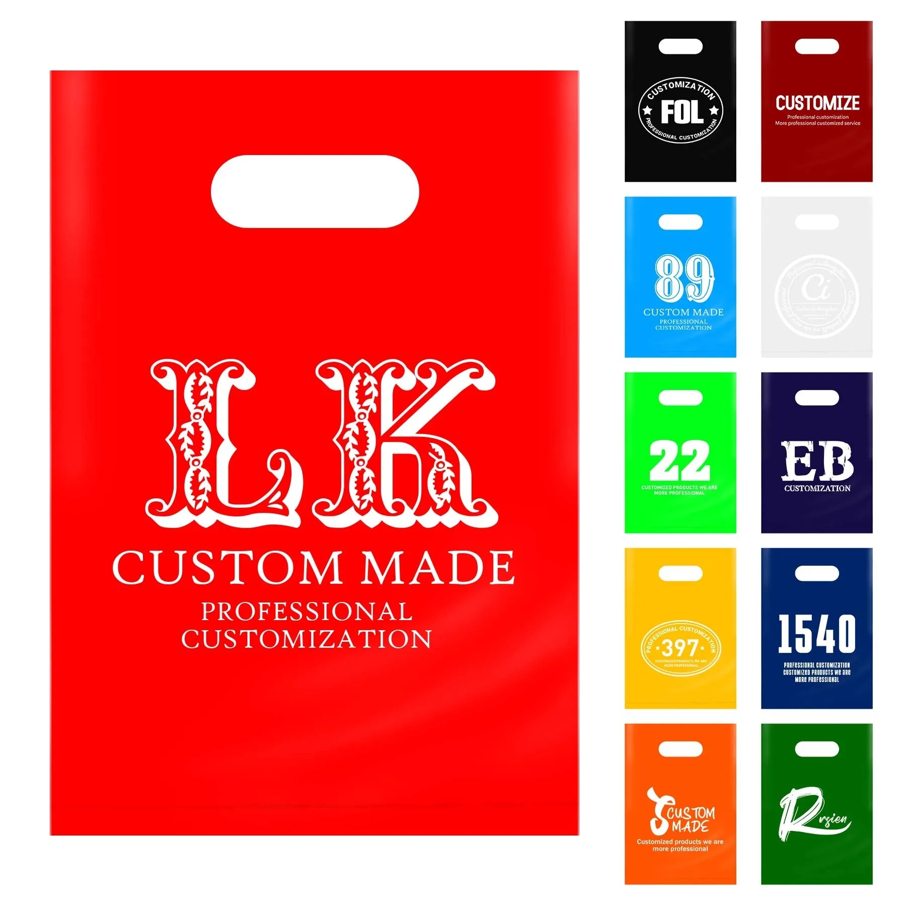 Die Cut Fold-Over Reinforced Handles Plastic Bag 1