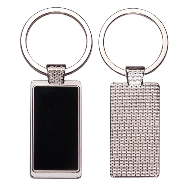 Rectangle Metal Key Chain w/Dark Center 1