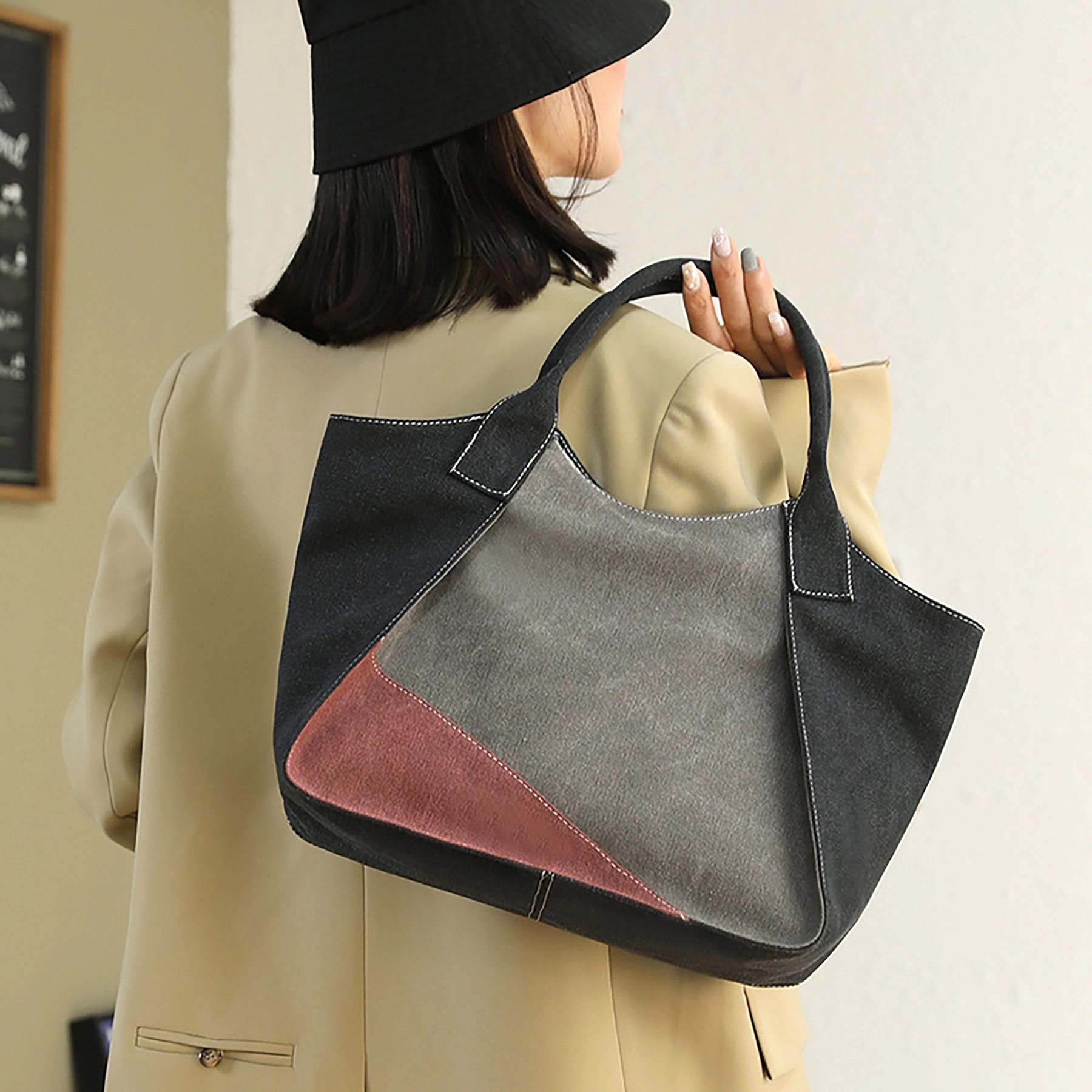 Shoulder Tote Bag For Women Canvas, custom tote bag with logo imprint 9