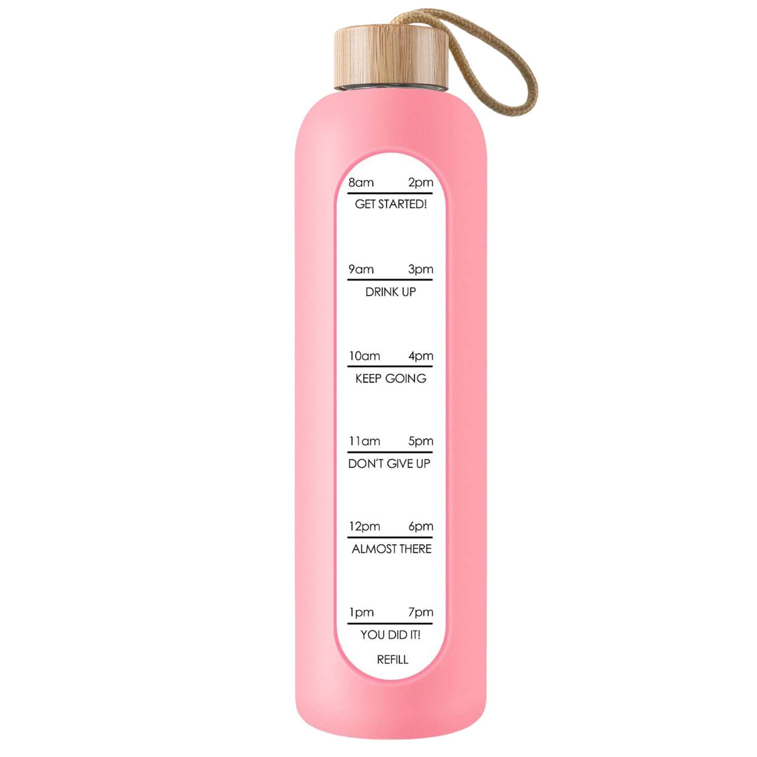 35oz Motivational Borosilicate Glass Water Bottle 2