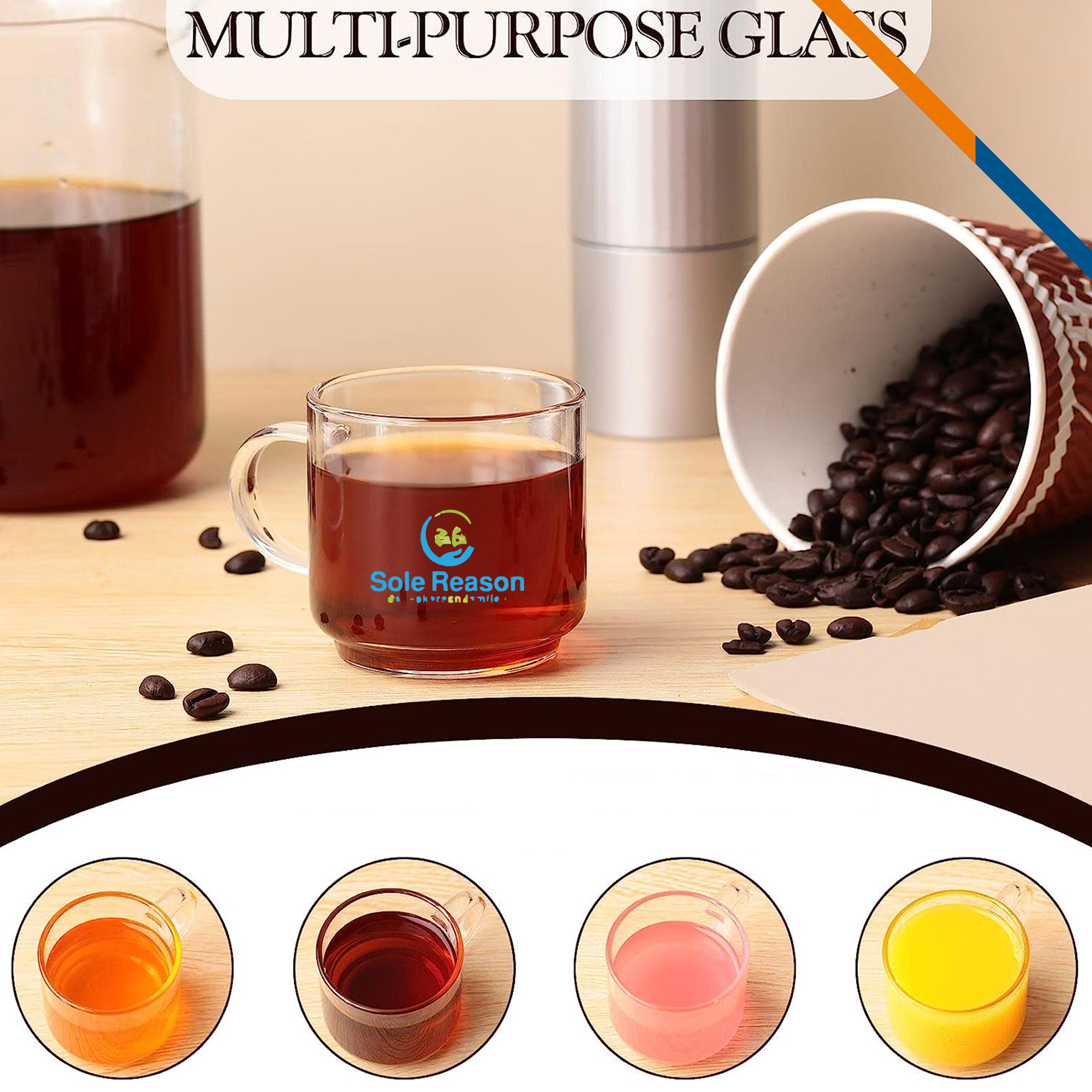Cata Glass Coffee Mugs - 9 OZ. 8