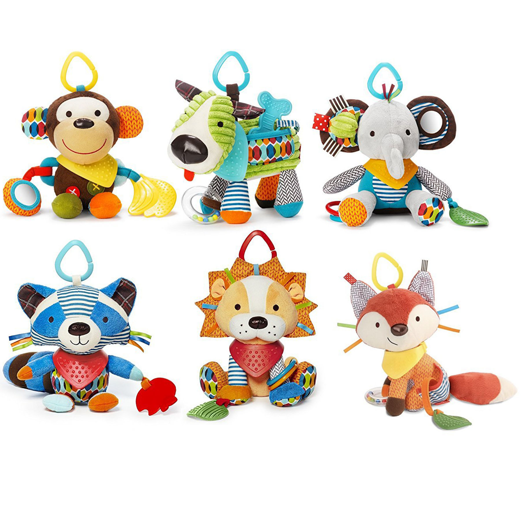 Custom Baby Troller Soft Hanging Rattle Crinkle Squeaky Toy