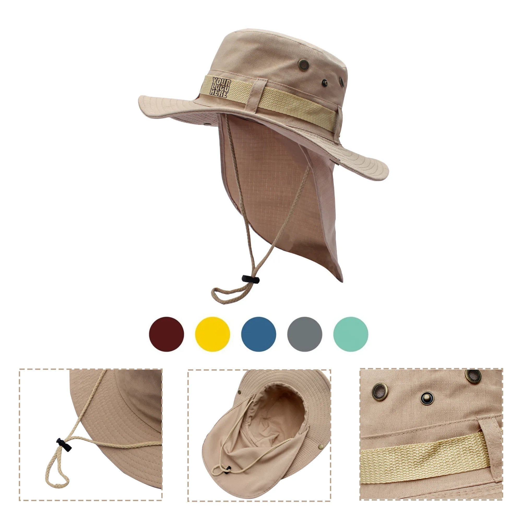 Wide Brim Fishing Hat With Neck Cover 2