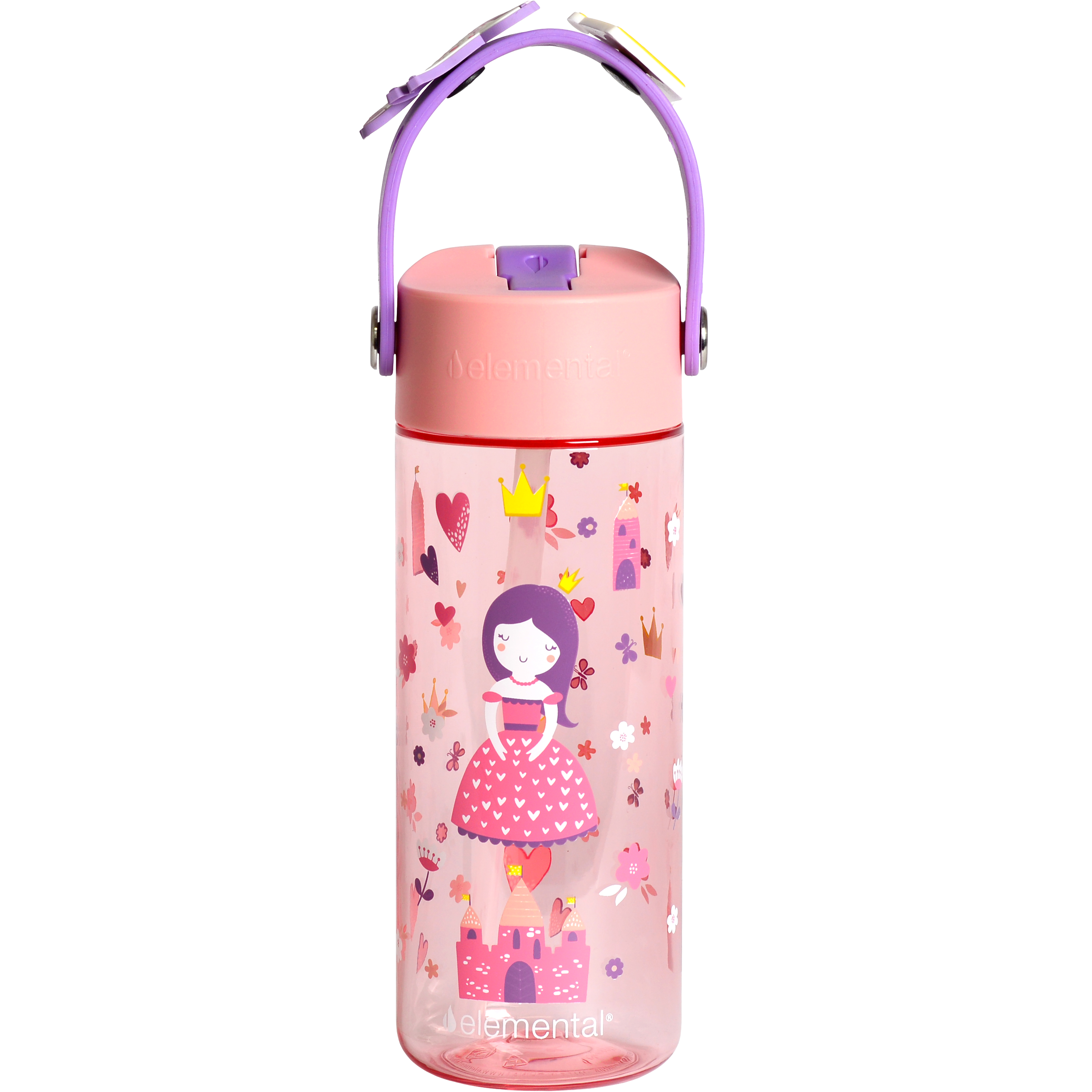 Elemental® Splash Charm 18oz Tritan Water Bottle - with Drinking Spout and Straw 29