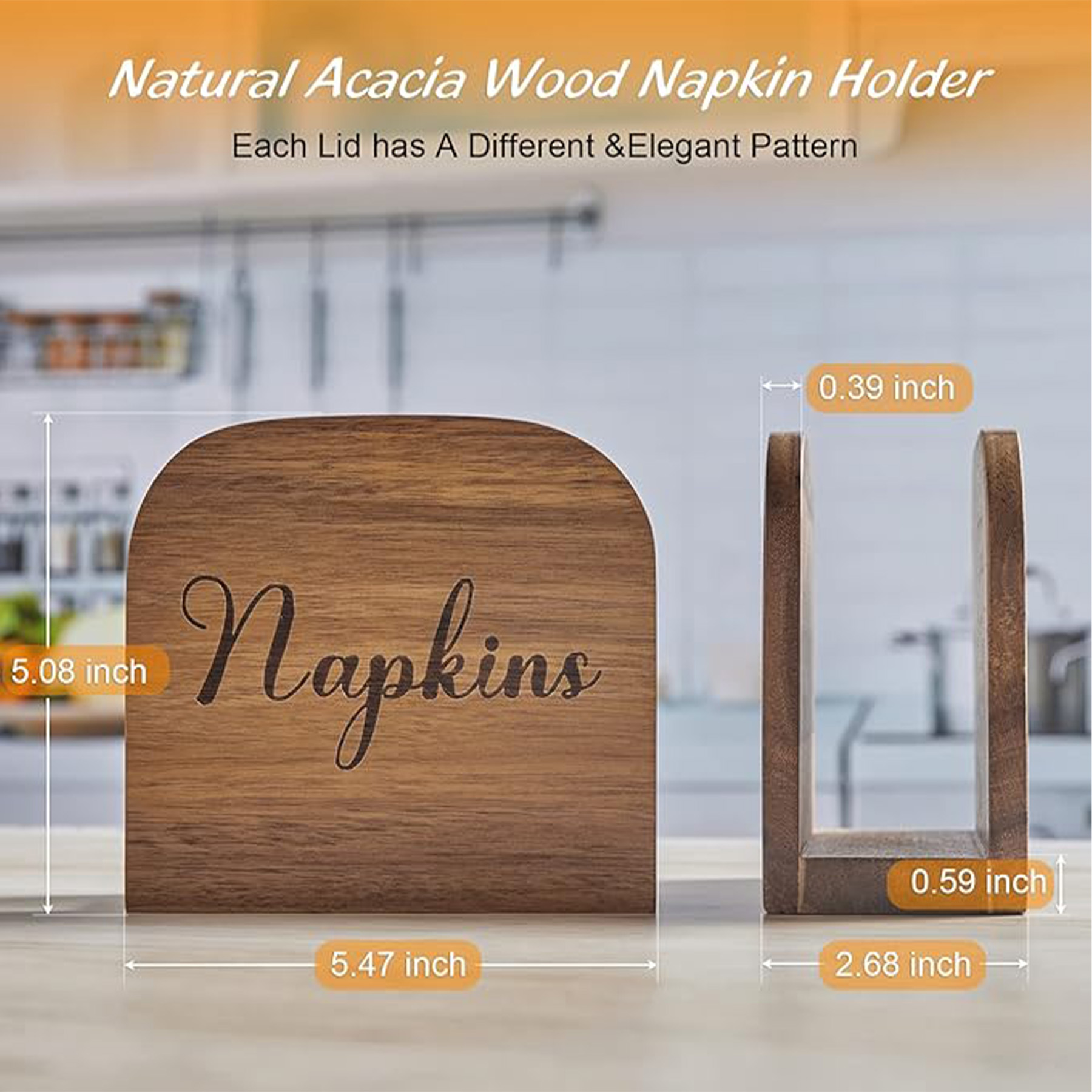 Upright Wooden Napkin Dispenser 3