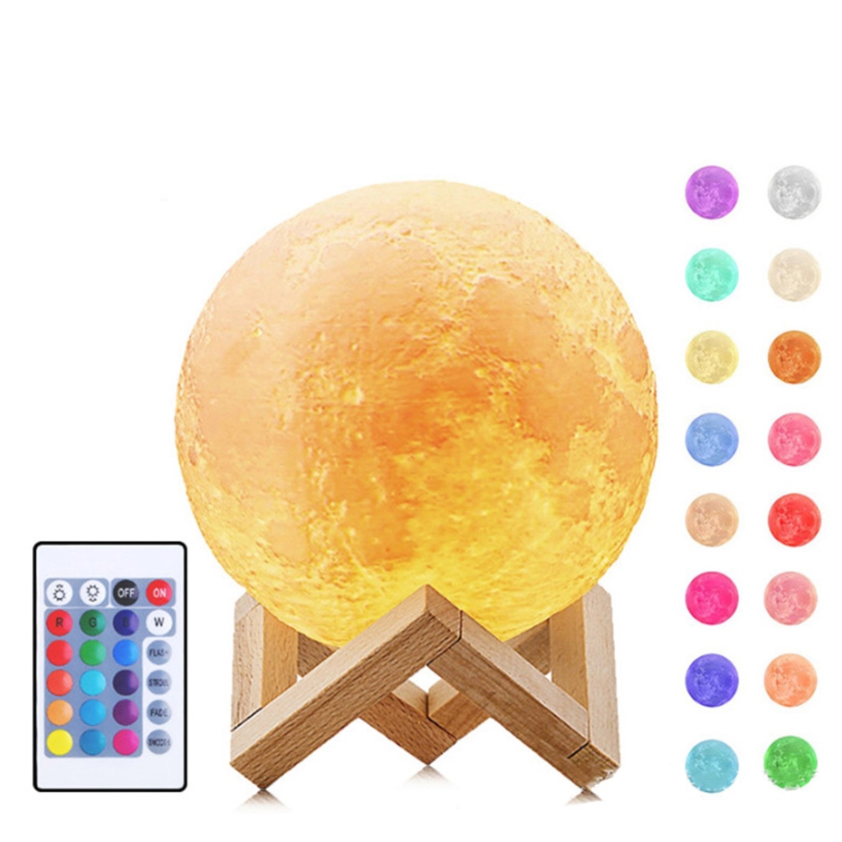 16 Colors LED Moon Light with Remote, Touch Control and USB 11