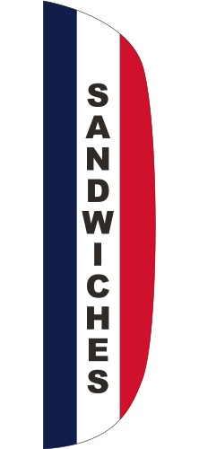 "SANDWICHES" 3' x 12' Message Flutter Flag 1