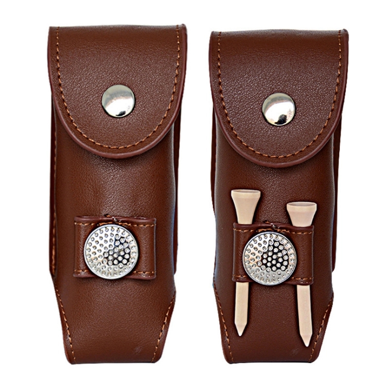 Leather Golf Ball Storage Pouch Waist Belt Carrier Bag 1