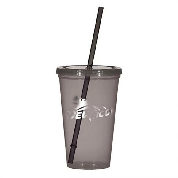 16 oz. Double Wall Acrylic Tumbler With Straw 2