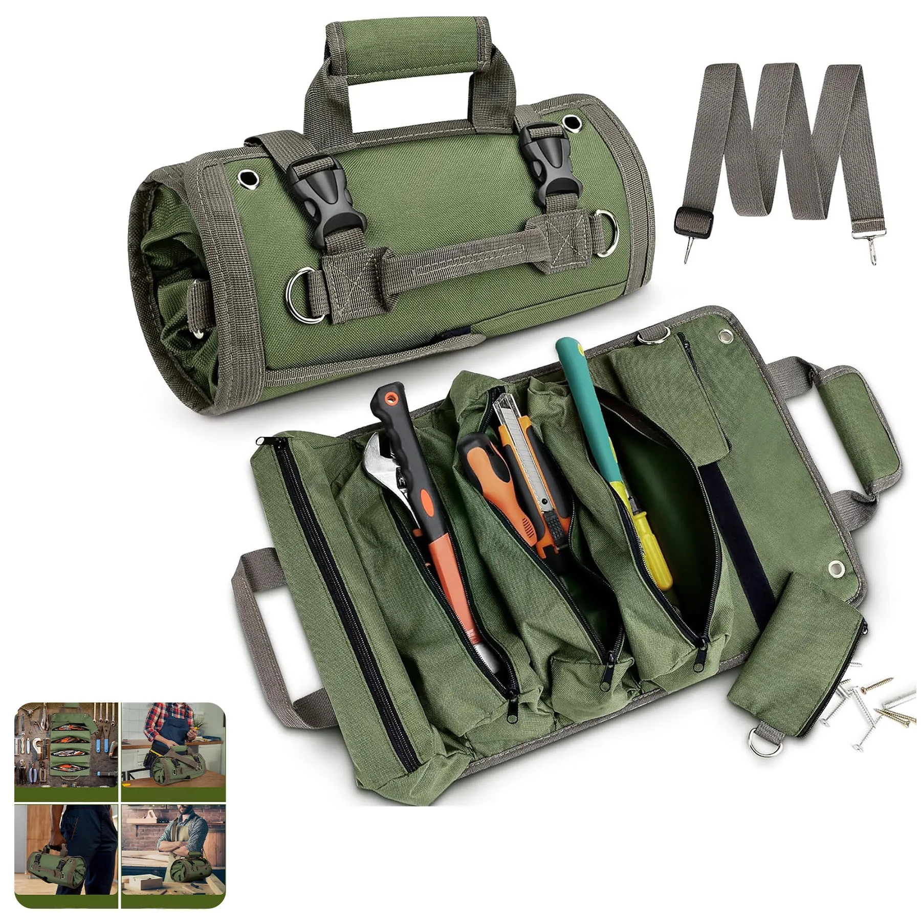 Roll Up Tool Bag for Men Heavy Duty 2