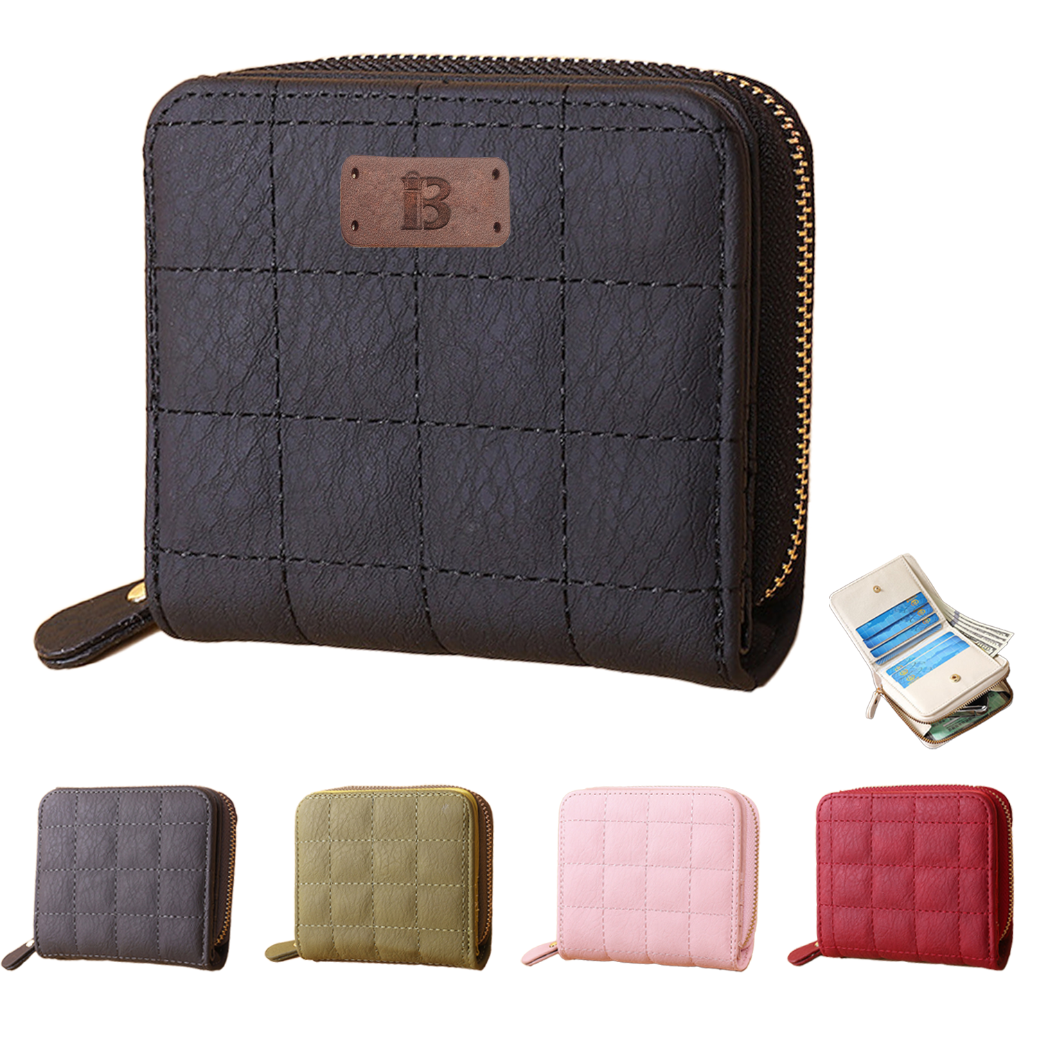 Mini Multi-Slot Wallet W/ Zipper Closure