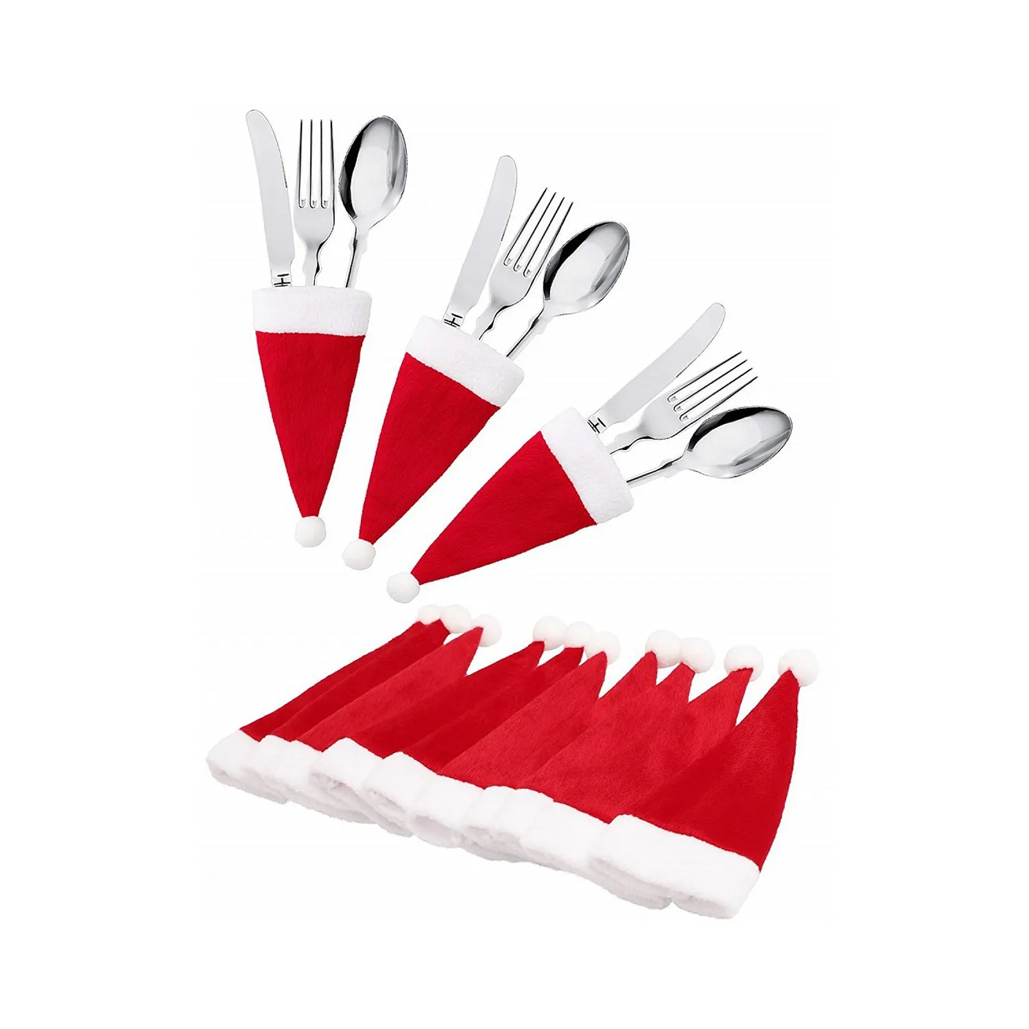 Christmas Hat Shape Bag for Knife and Fork 3