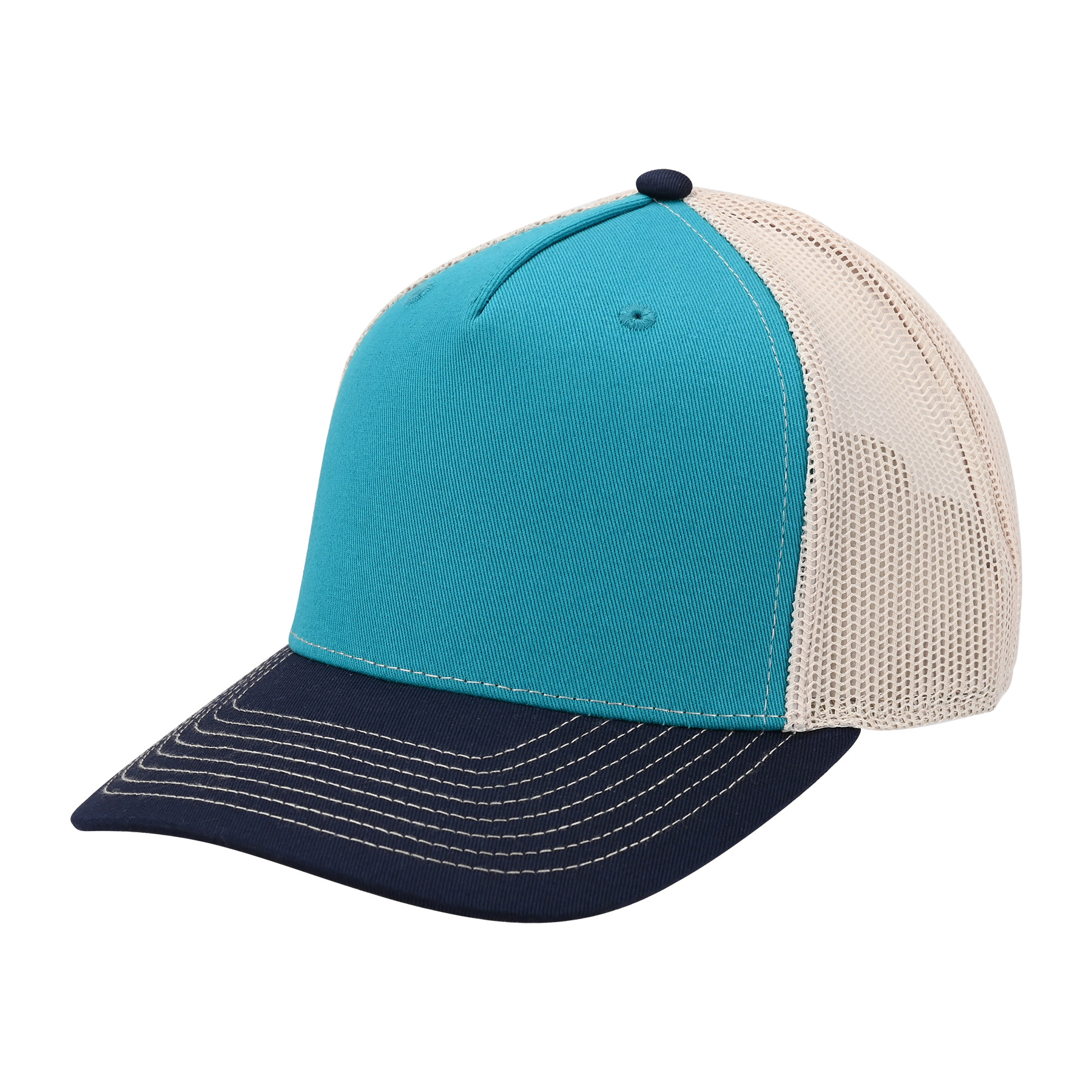 Premium 5-Panel Trucker Cap With Mesh Back & Plastic Snapback Closure 7