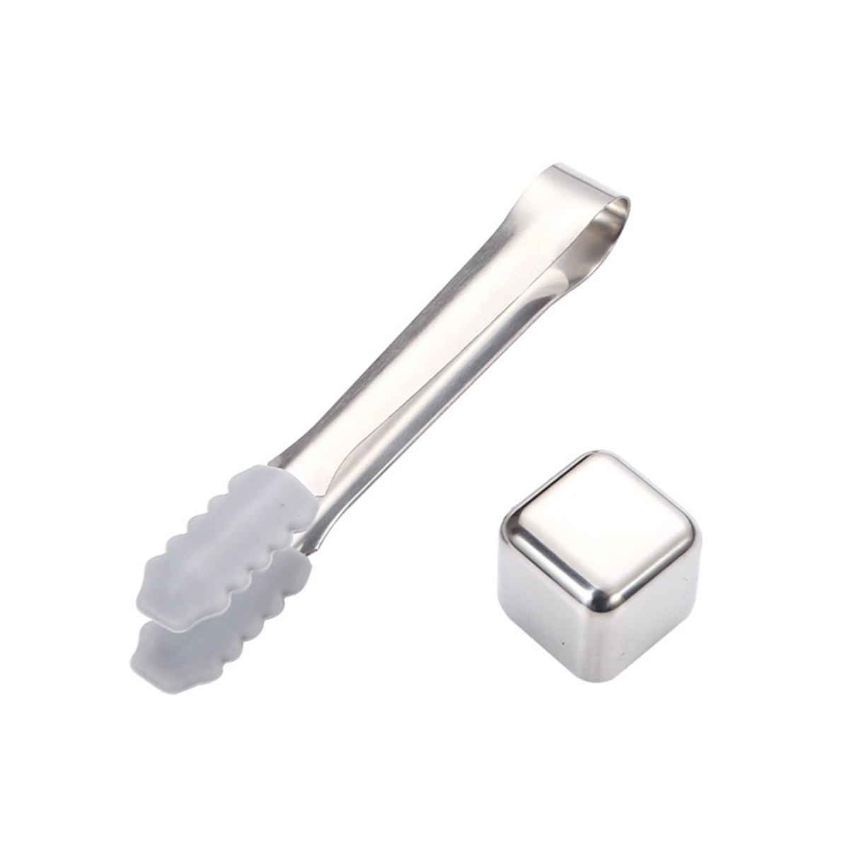 Custom Reusable Portable Stainless Steel Ice Cube Tongs Set 8