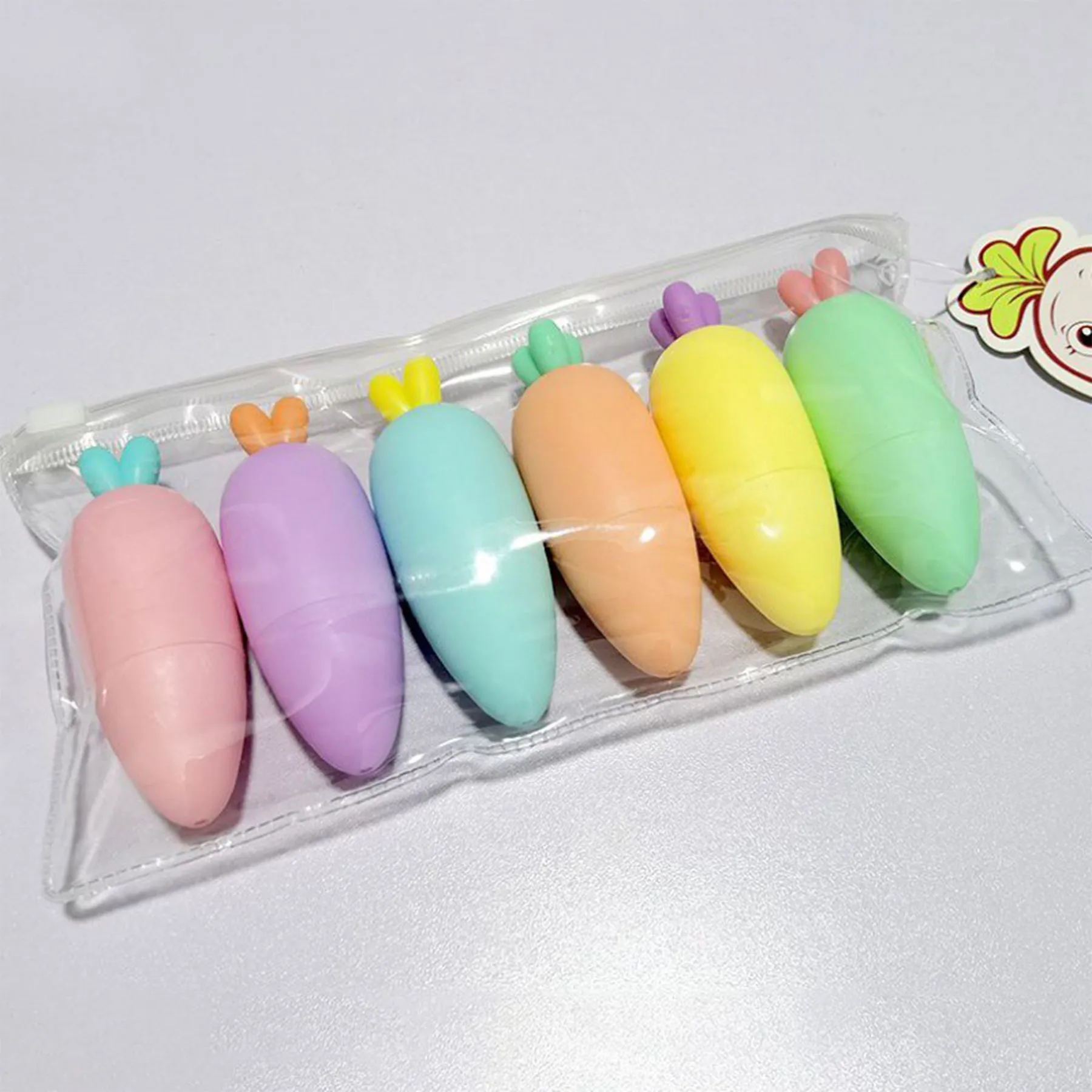Pastel Carrot Shape Textliner Pens 5