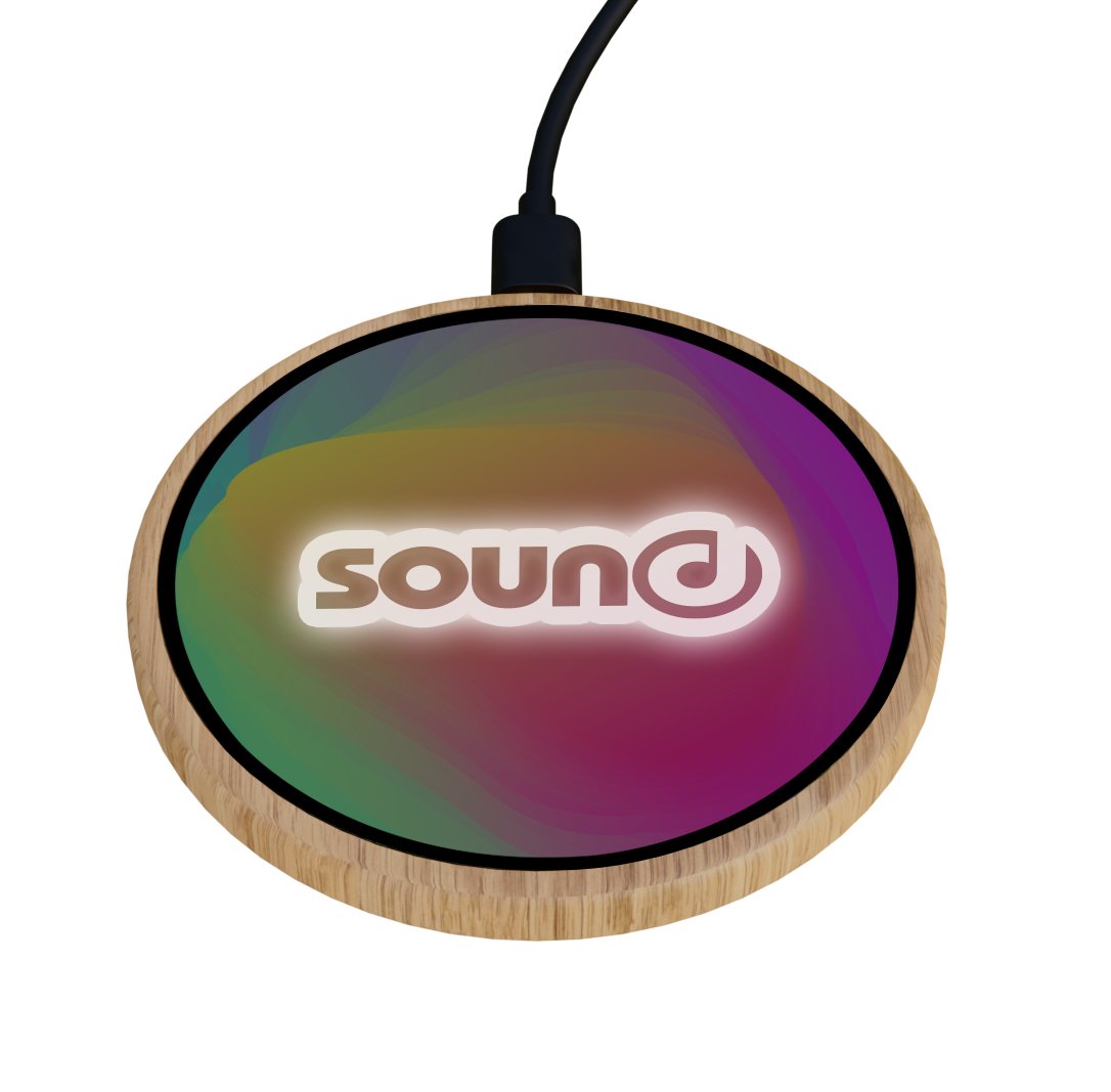 SCX Innovative Design™ Full-Color Bamboo 15W Wireless Charger 13