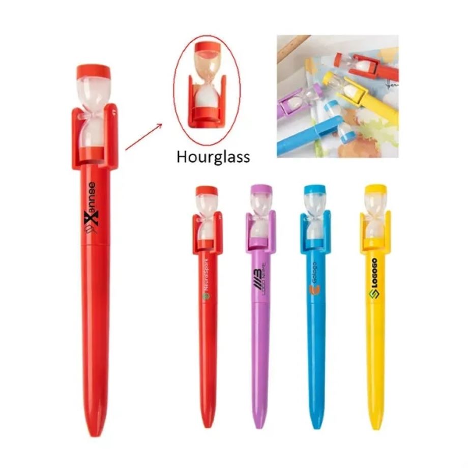 Ballpoint Twist Pen With Sand Clock Hourglass Timer 1