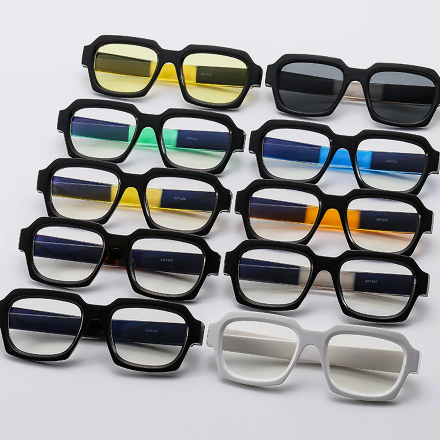 Dazzling Colorful Fashion Classic Retro Square Glasses 7