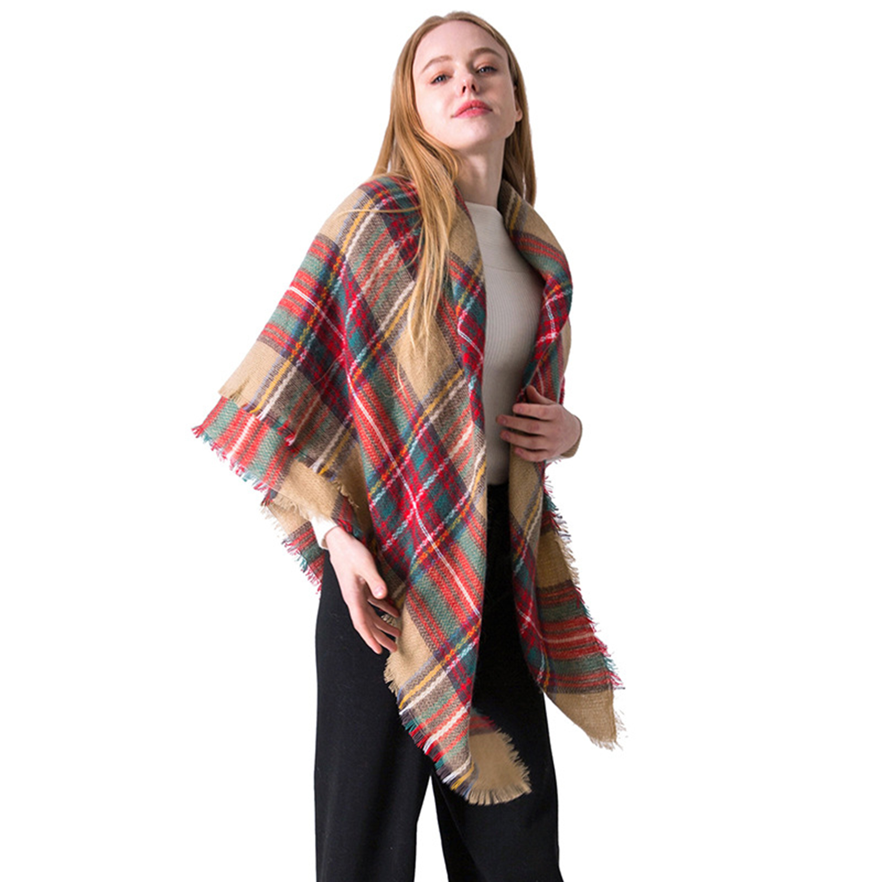 Plaid Blanket Scarf 2