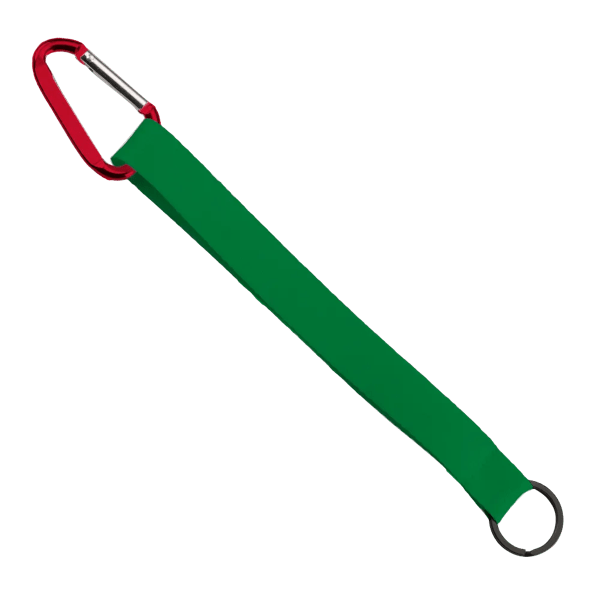 3/4" Sewn Polyester Keychain with Metal Split-Ring and Carabiner 162