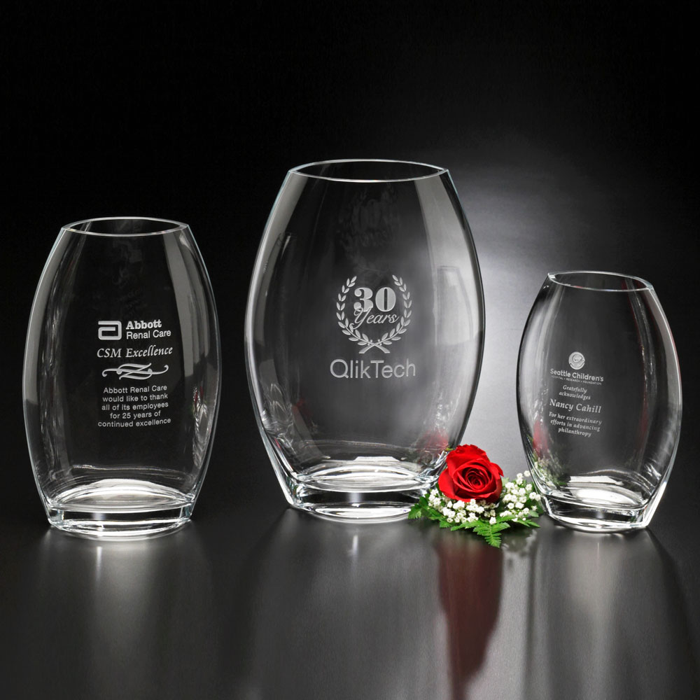 Clear Oval Vase 10