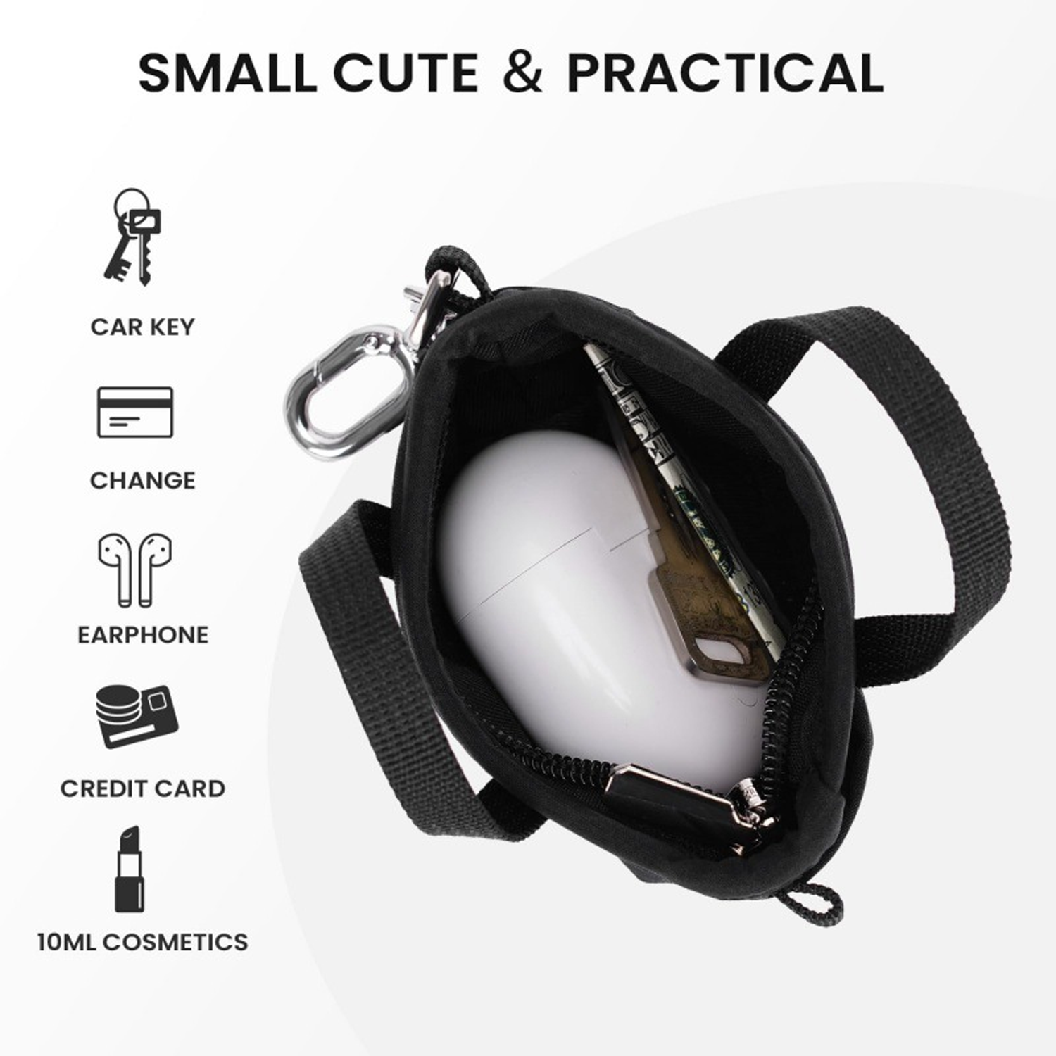 Nylon Mini Portable Handbag Keychain 7